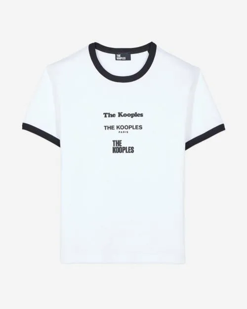 Women Tshirts The Kooples White Locations Serigraphy TShirt White