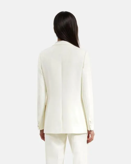 Women Tailoring The Kooples Ecru Crepe Suit Jacket Straight Cut Ecru