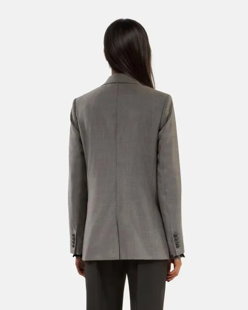Women Tailoring The Kooples Gray StraightCut Suit Jacket Dark Grey