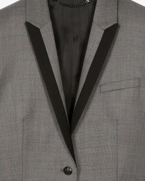 Women Tailoring The Kooples Gray StraightCut Suit Jacket Dark Grey