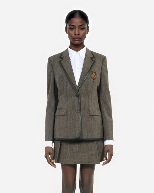 Women Tailoring The Kooples Prince Of Wales Brown Jacket Brown
