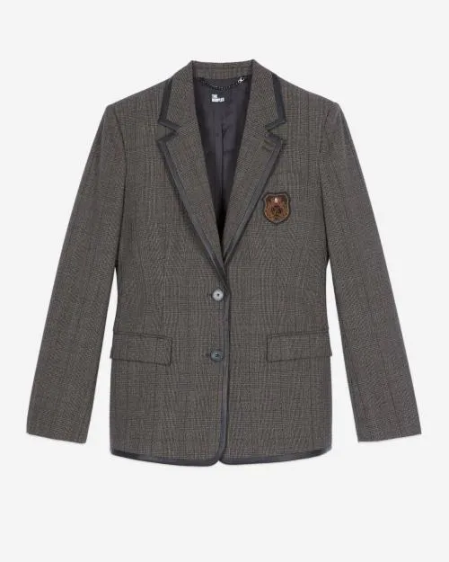 Women Tailoring The Kooples Prince Of Wales Brown Jacket Brown