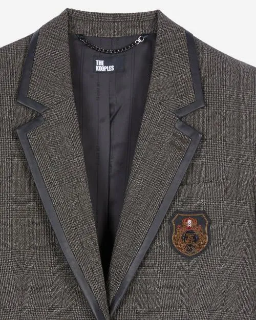 Women Tailoring The Kooples Prince Of Wales Brown Jacket Brown