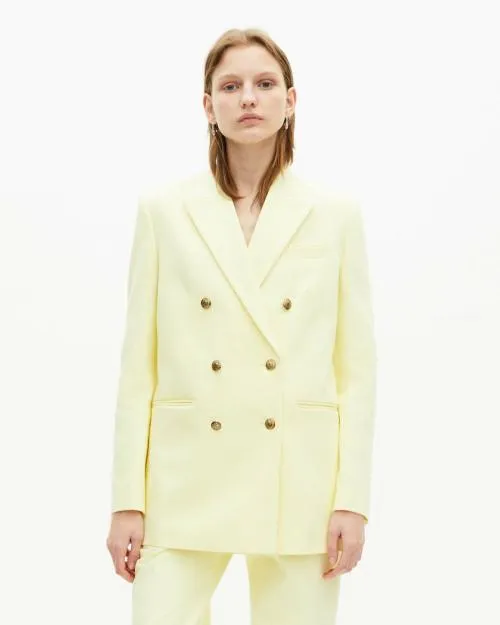 Women Tailoring The Kooples Yellow Cotton Tailored Jacket Yellow
