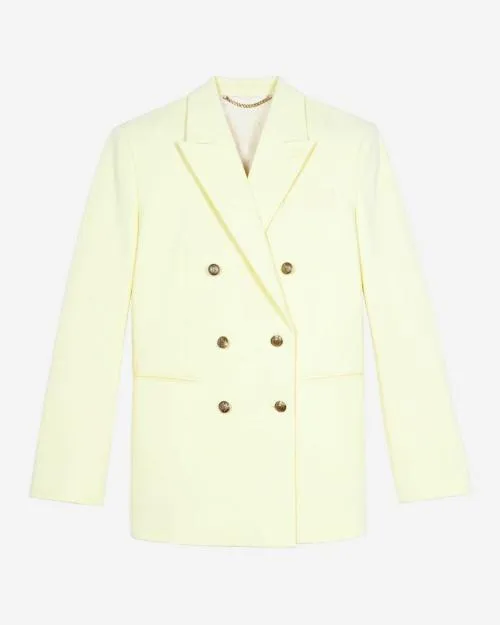 Women Tailoring The Kooples Yellow Cotton Tailored Jacket Yellow