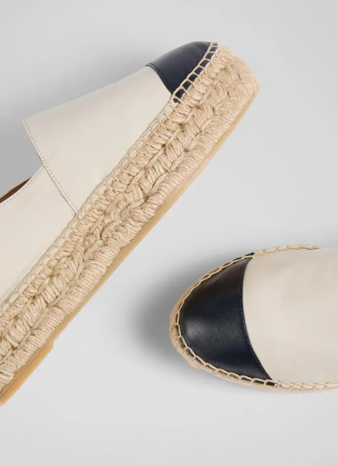Women Talia Cream And Navy Leather Flatform Espadrilles Butter Cream Midnight LKBennett Flats Women Talia Cream And Navy Leather Flatform Espadrilles Butter Cream Midnight LKBennett Flats