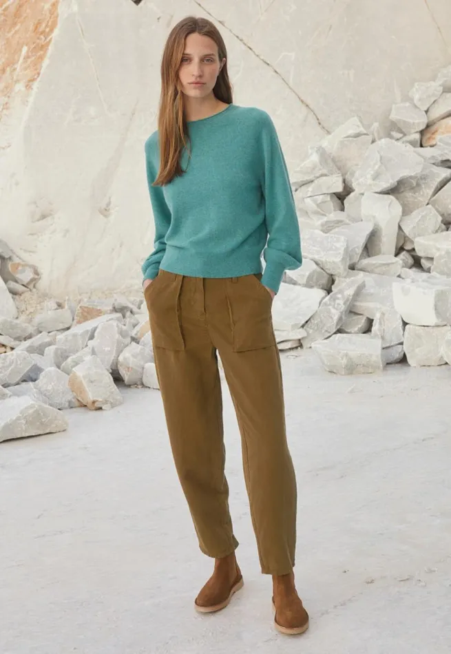 Women Tapered Leg Trousers Gold Brown Poetry Fashion Trousers and Shorts