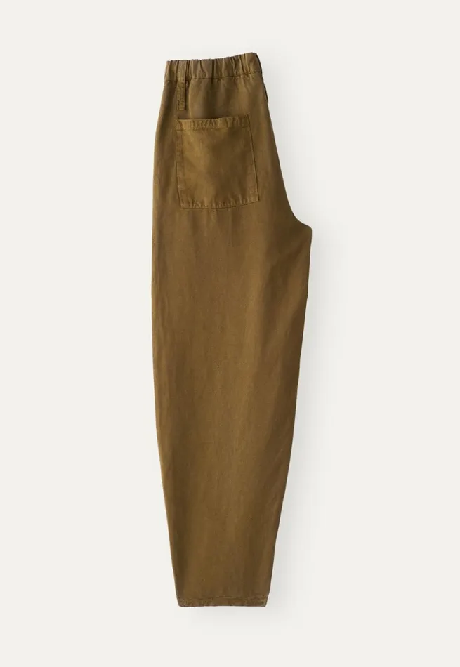 Women Tapered Leg Trousers Gold Brown Poetry Fashion Trousers and Shorts