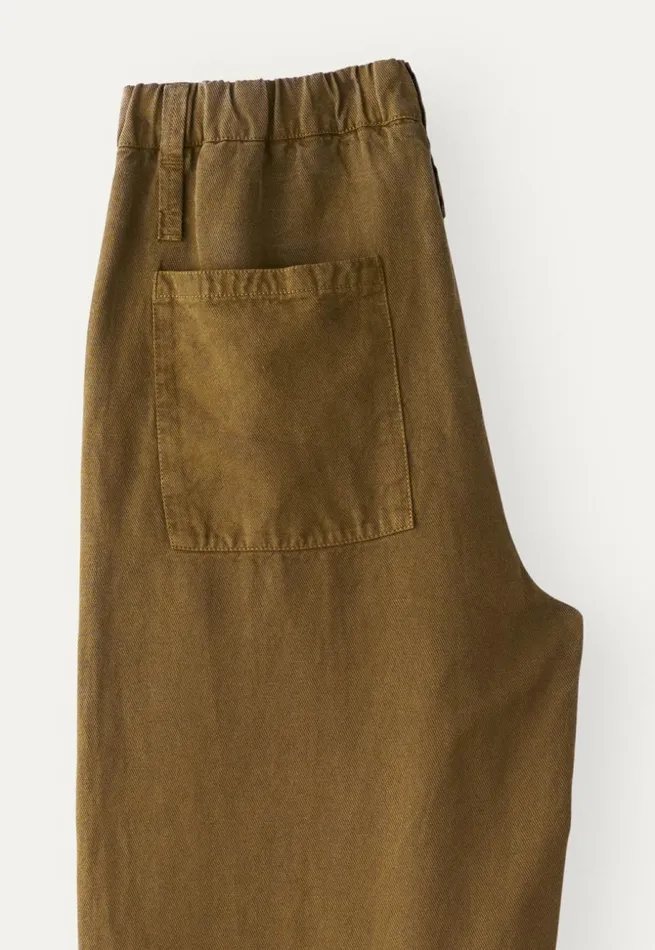 Women Tapered Leg Trousers Gold Brown Poetry Fashion Trousers and Shorts