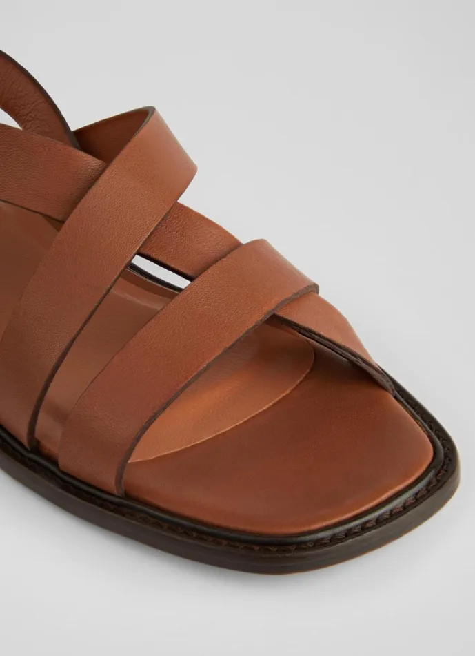 Women Telma Brown Leather Flat Sandals Chocolate LKBennett Flats Women Telma Brown Leather Flat Sandals Chocolate LKBennett Flats