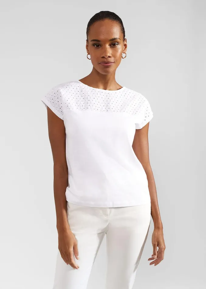 Women Thea Cotton Broderie Top White Hobbs Tops