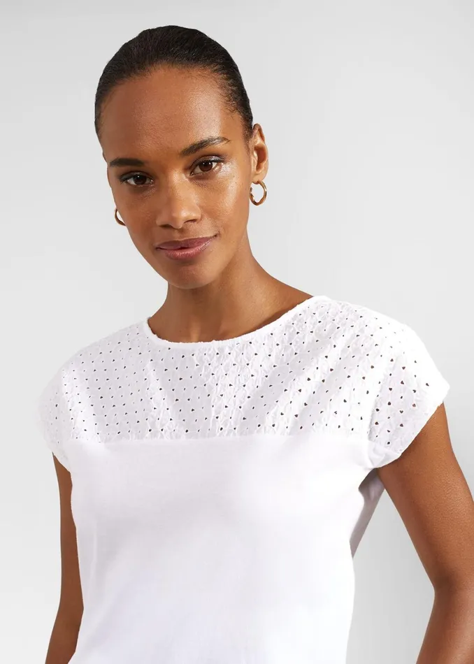 Women Thea Cotton Broderie Top White Hobbs Tops
