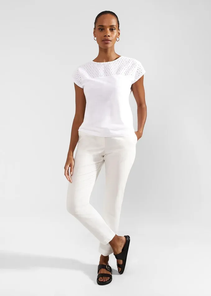 Women Thea Cotton Broderie Top White Hobbs Tops