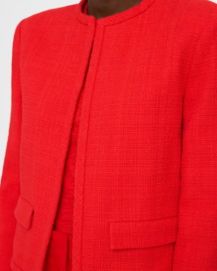 Women Theory Blazers Jackets Cropped Jacket In Cotton Tweed Grenadine