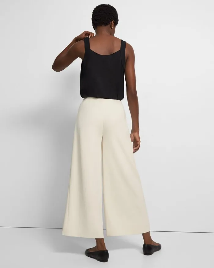 Women Theory Pants Pleated WideLeg Pant In Admiral Crepe Rice
