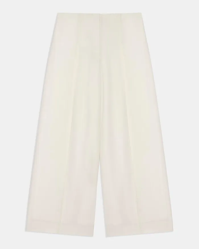 Women Theory Pants Pleated WideLeg Pant In Admiral Crepe Rice