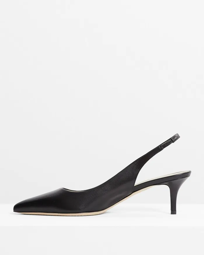 Women Theory Shoes City Slingback In Leather Black