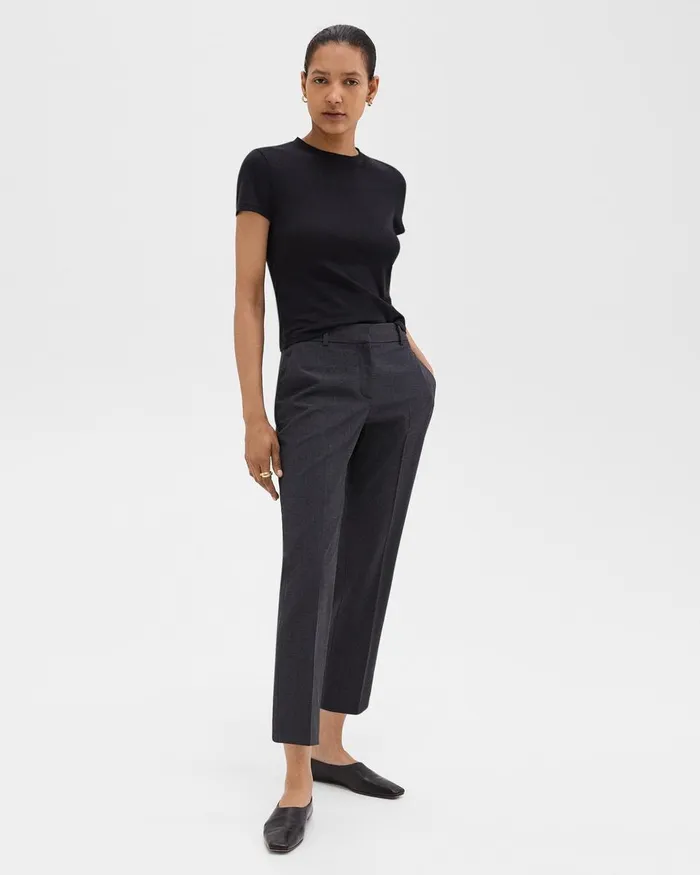 Women Theory Suits Treeca Pant In Good Wool Charcoal Melange