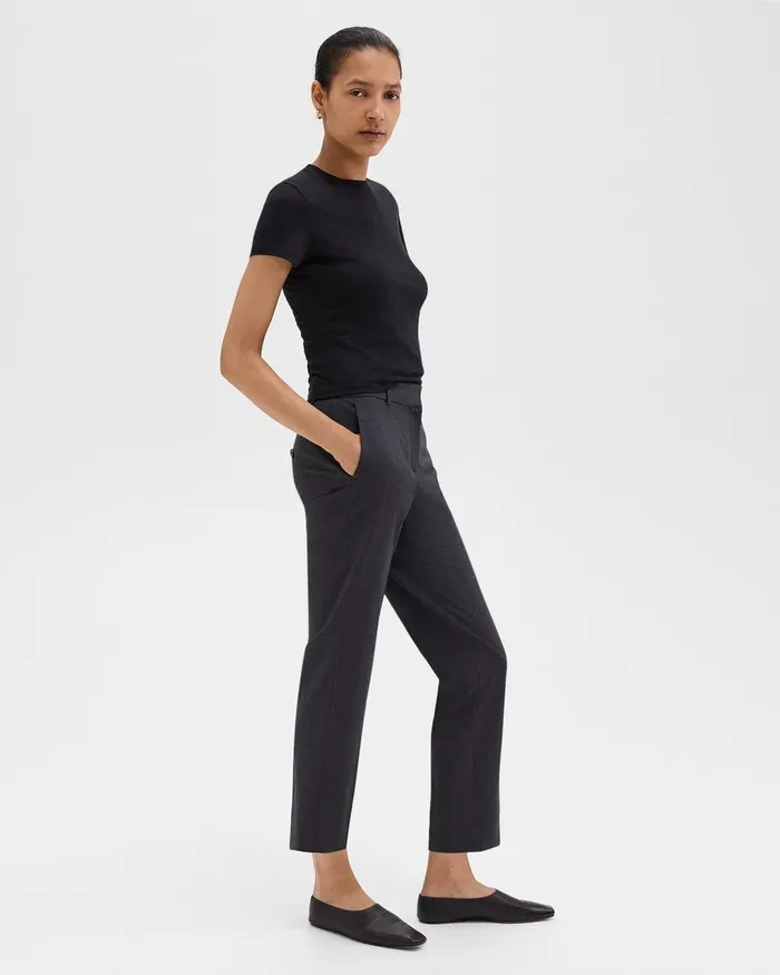 Women Theory Suits Treeca Pant In Good Wool Charcoal Melange