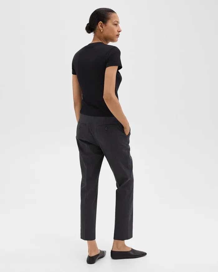 Women Theory Suits Treeca Pant In Good Wool Charcoal Melange