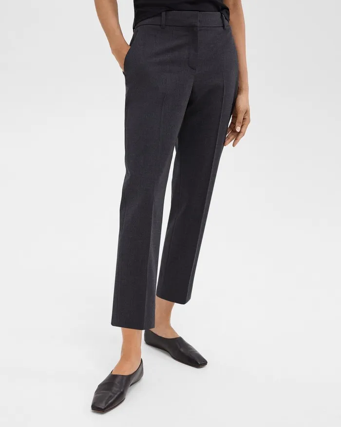 Women Theory Suits Treeca Pant In Good Wool Charcoal Melange