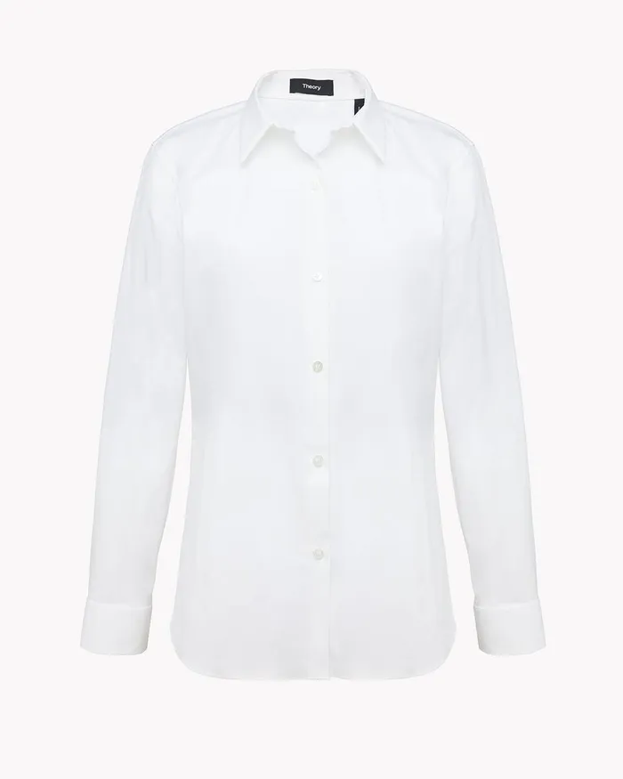 Women Theory Tops Classic Shirt White