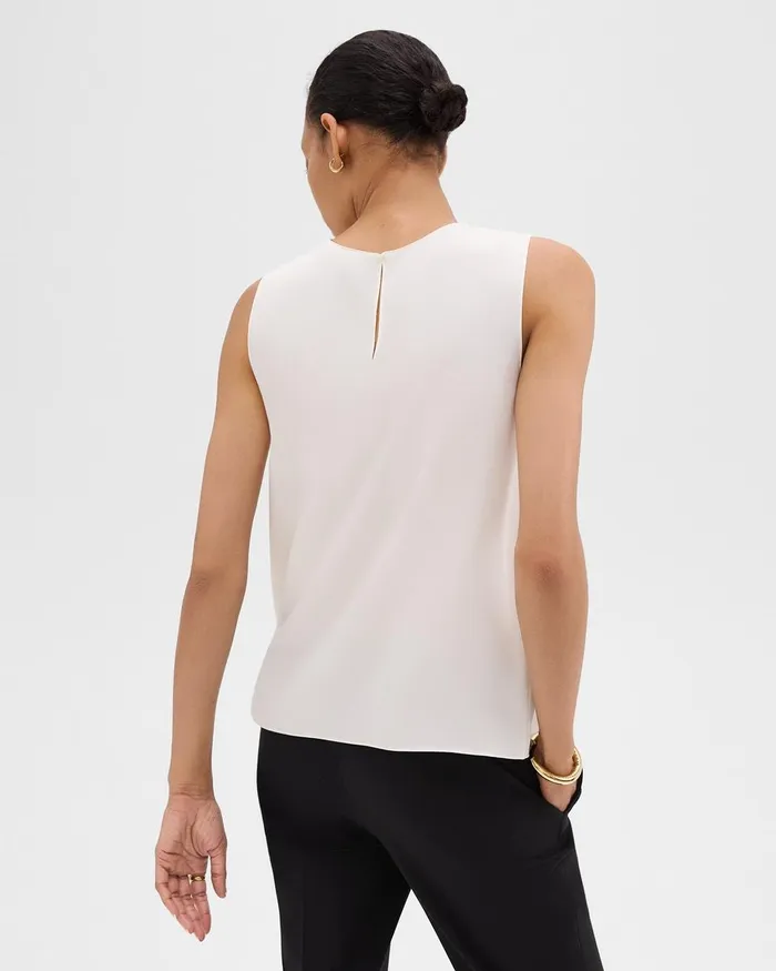 Women Theory Tops Shell Top In Silk Georgette Ivory