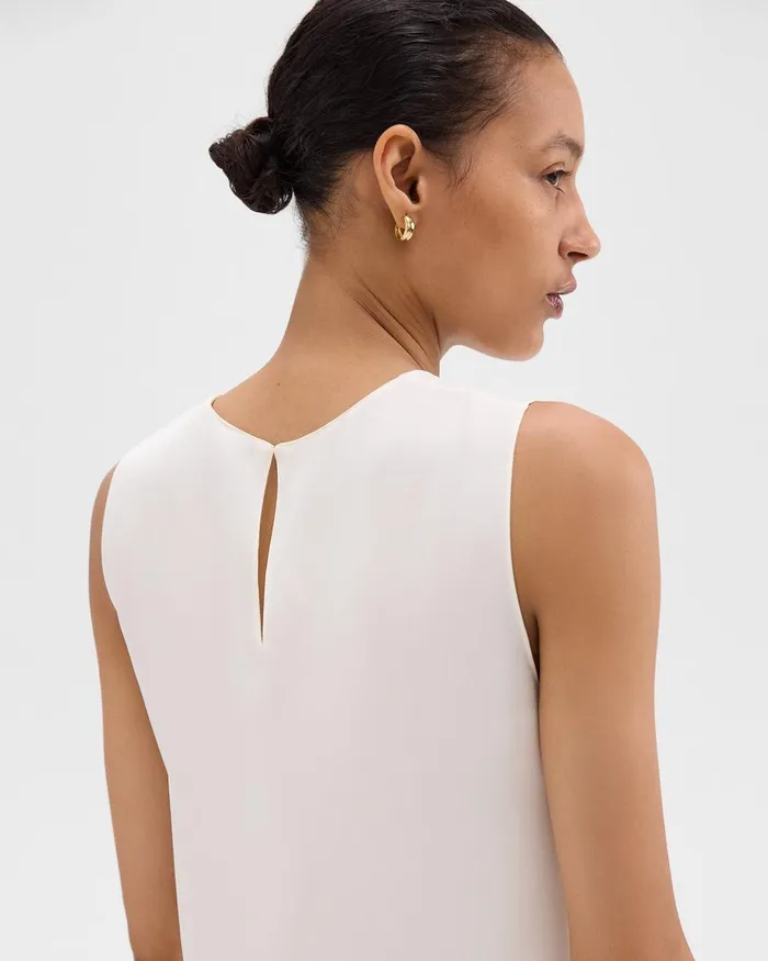 Women Theory Tops Shell Top In Silk Georgette Ivory