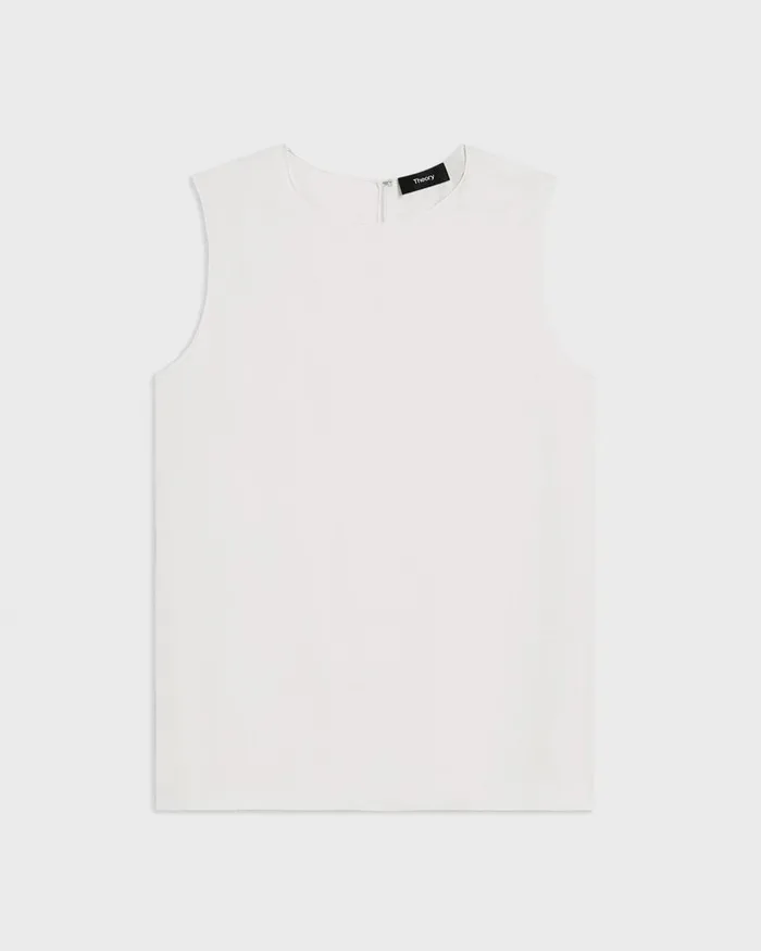 Women Theory Tops Shell Top In Silk Georgette Ivory