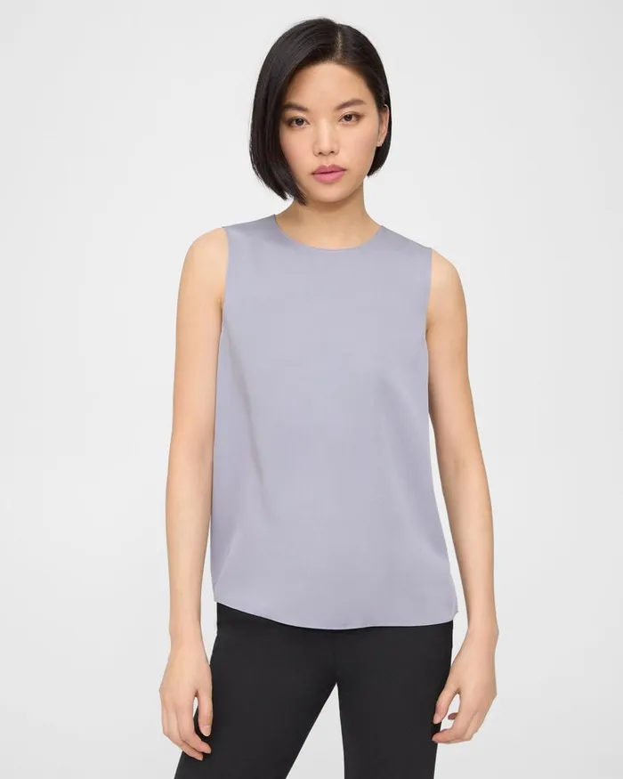 Women Theory Tops Shell Top In Silk Georgette Verbena