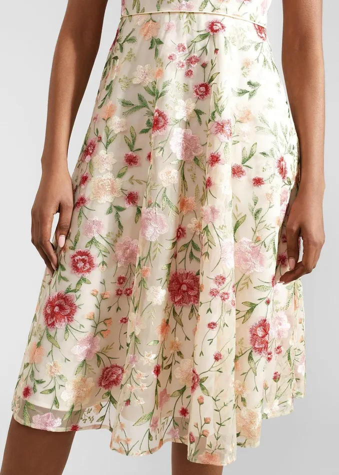 Women Tia Embroidered Dress Cream Multi Hobbs Dresses and Jumpsuits