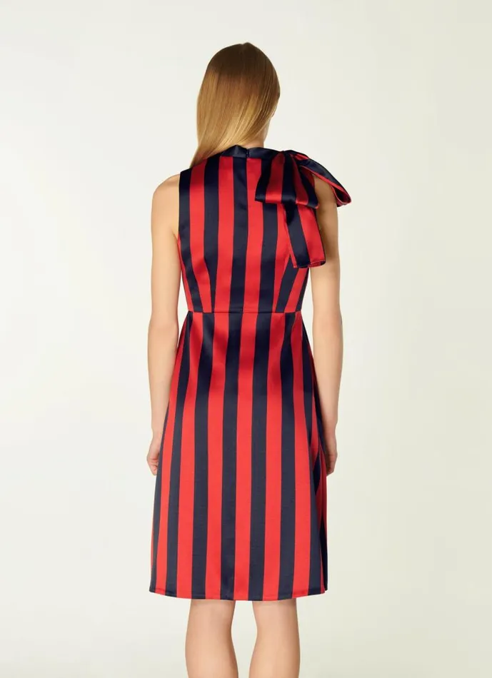 Women Tiggy Navy And Red Stripe Bow Neck Dress Navy Multi LKBennett Dresses Women Tiggy Navy And Red Stripe Bow Neck Dress Navy Multi LKBennett Dresses