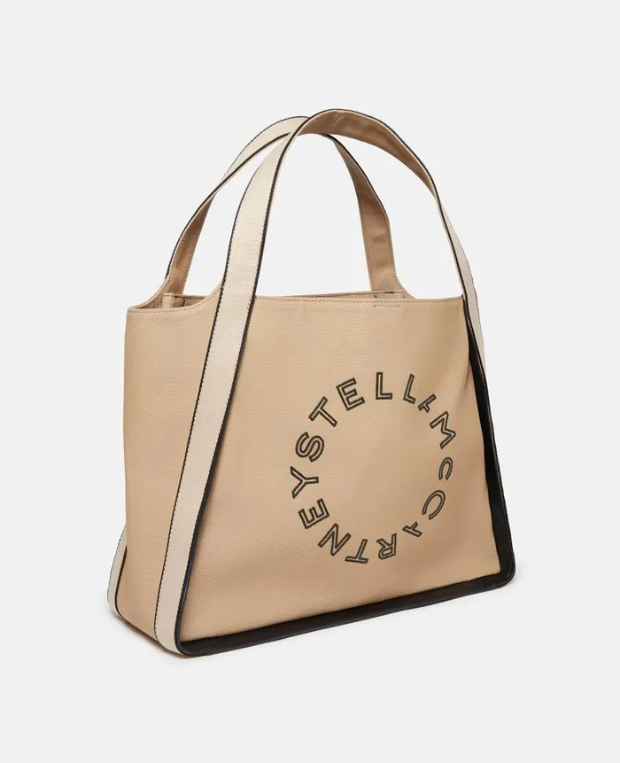 Women TopHandle Bags Stella McCartney Logo Bananatex Canvas Tote Bag Natural Women TopHandle Bags Stella McCartney Logo Bananatex Canvas Tote Bag Natural