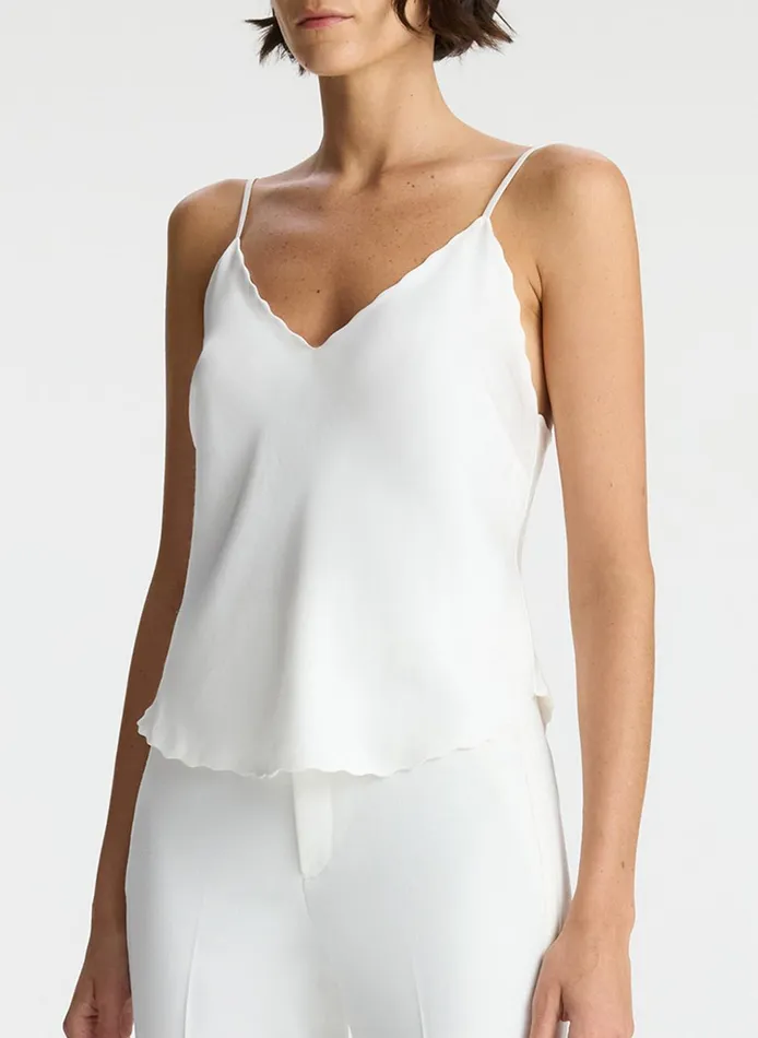 Women Tops ALC Malia Scalloped Camisole Top White