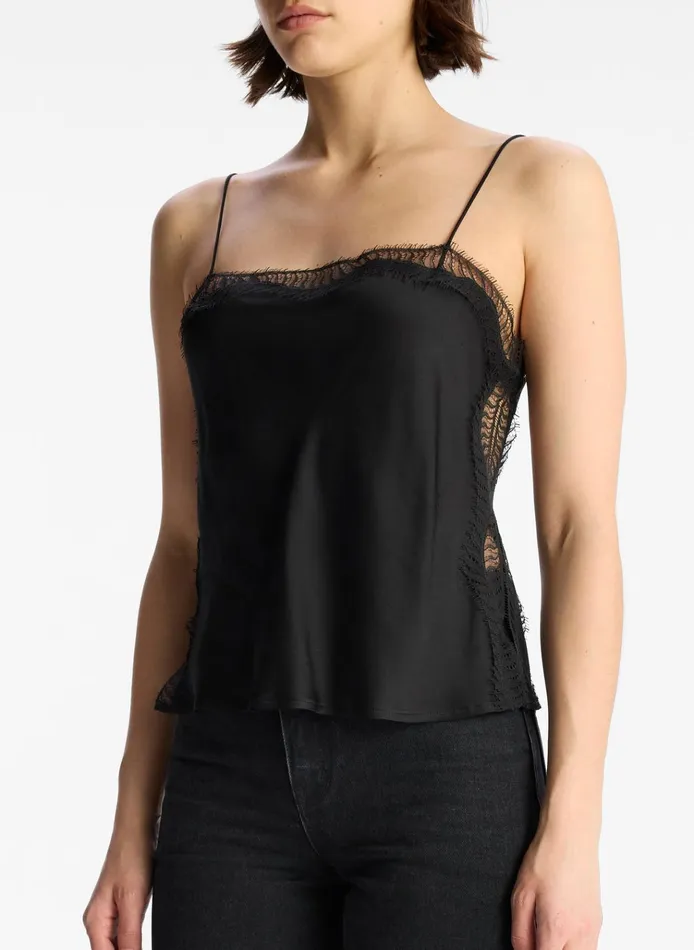 Women Tops ALC Sandy Lace Camisole Top Blackblack