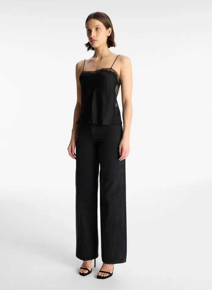 Women Tops ALC Sandy Lace Camisole Top Blackblack