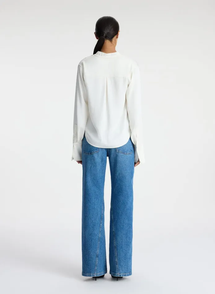 Women Tops ALC Wynn Satin Top Whisper White