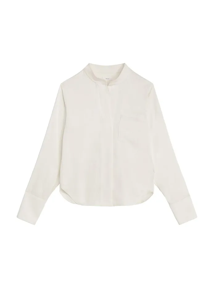 Women Tops ALC Wynn Satin Top Whisper White