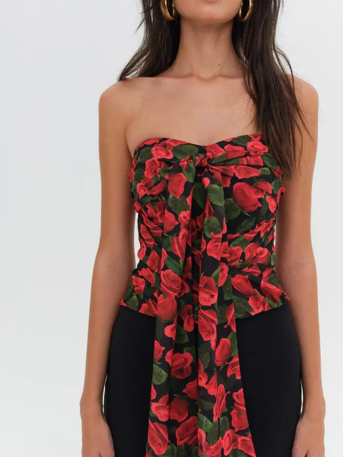 Women Tops For Love and Lemons Abby Strapless Top Red Women Tops For Love and Lemons Abby Strapless Top Red
