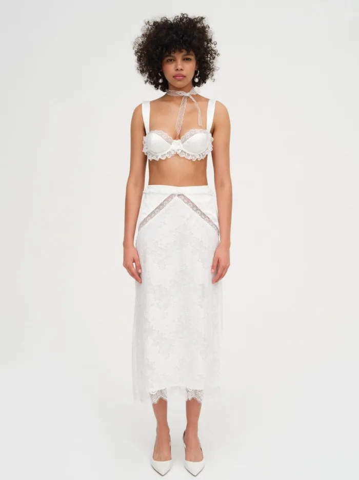Women Tops For Love and Lemons Allira Lace Bra Top White Women Tops For Love and Lemons Allira Lace Bra Top White