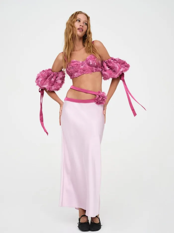Women Tops For Love and Lemons Autumn Crop Top Pink Women Tops For Love and Lemons Autumn Crop Top Pink