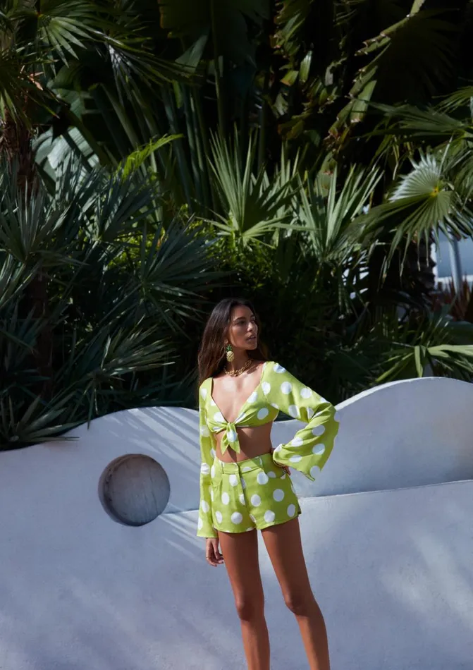 Women Tops For Love and Lemons Galia Top Green Women Tops For Love and Lemons Galia Top Green
