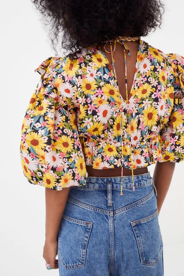 Women Tops For Love and Lemons Glenn Crop Top Yellow Women Tops For Love and Lemons Glenn Crop Top Yellow