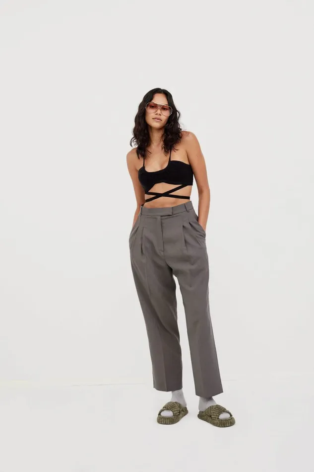 Women Tops For Love and Lemons Jourdin Tie Crop Top Black Women Tops For Love and Lemons Jourdin Tie Crop Top Black