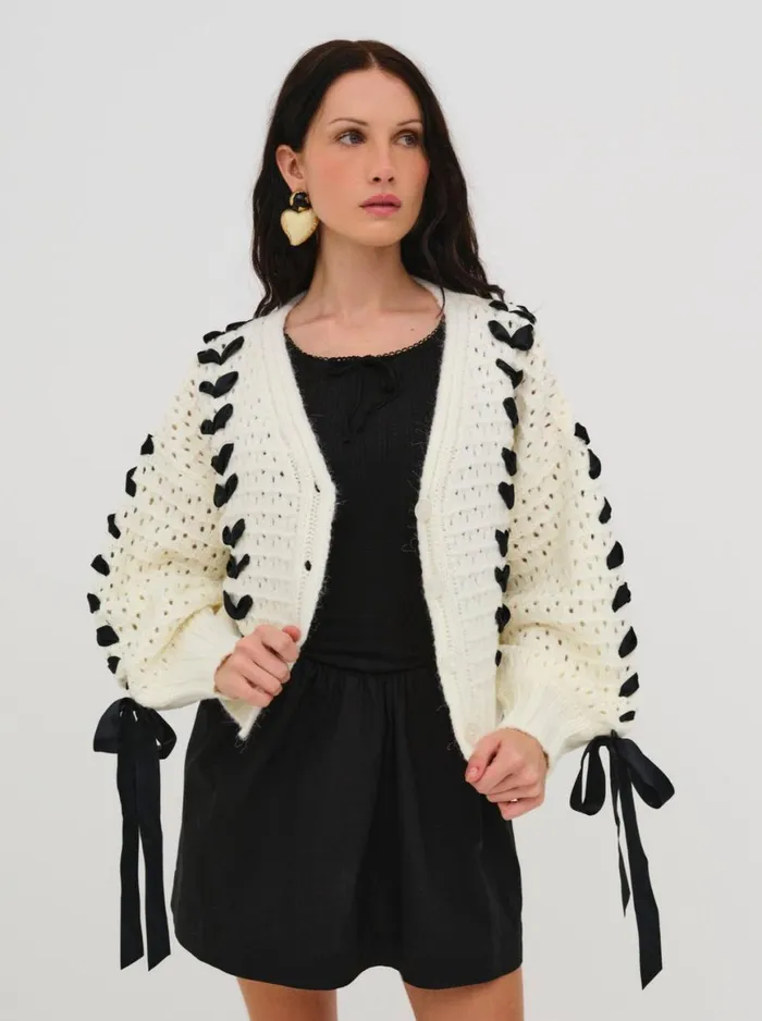 Women Tops For Love and Lemons Laurel Oversized Cardigan Ivory