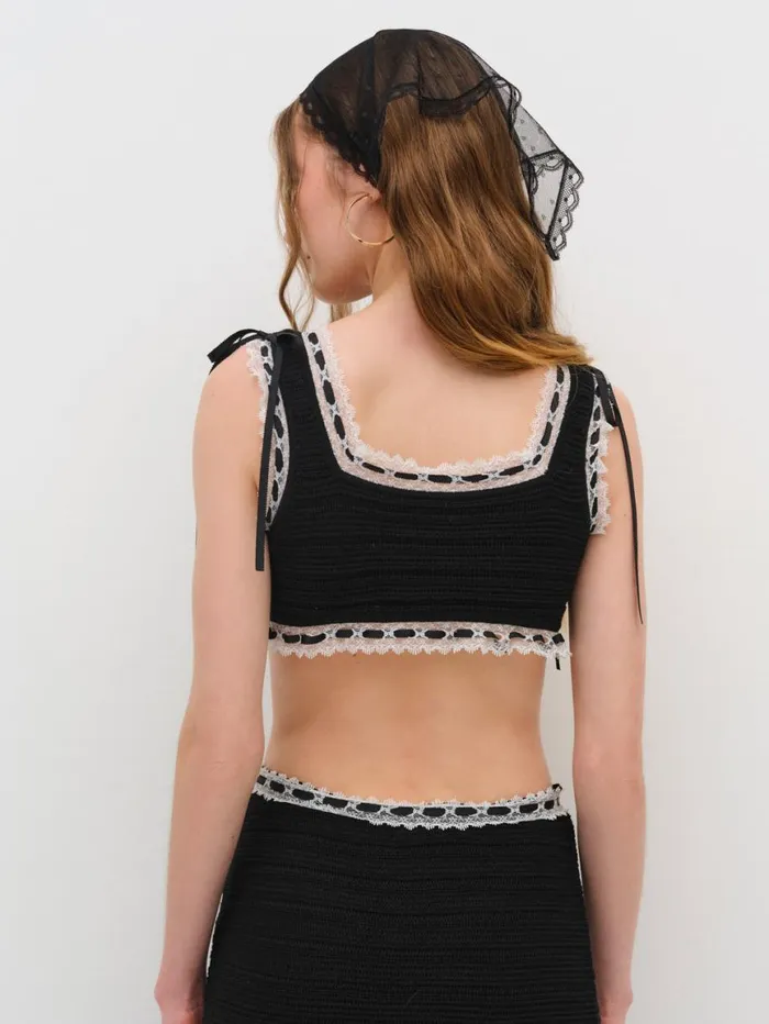 Women Tops For Love and Lemons Mayfair Crochet Crop Top Black Women Tops For Love and Lemons Mayfair Crochet Crop Top Black