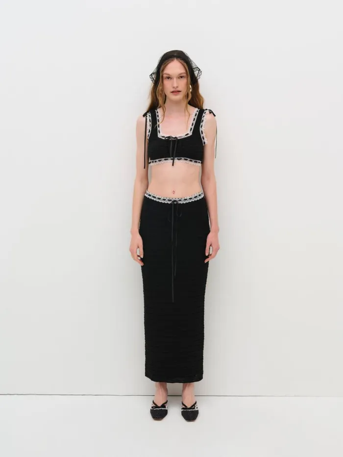 Women Tops For Love and Lemons Mayfair Crochet Crop Top Black Women Tops For Love and Lemons Mayfair Crochet Crop Top Black