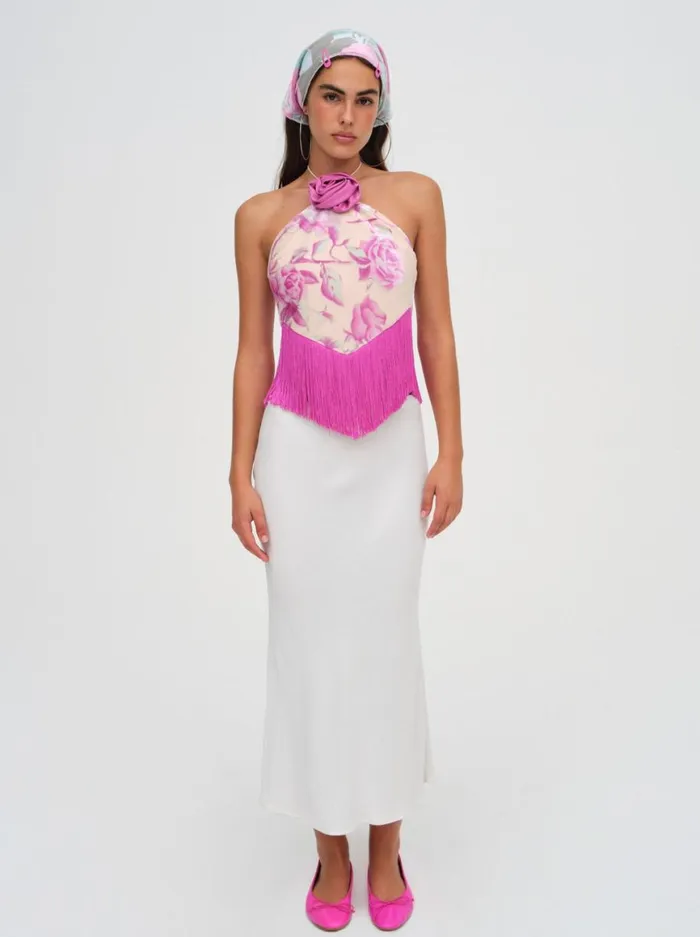Women Tops For Love and Lemons Rori Fringe Top Pink Women Tops For Love and Lemons Rori Fringe Top Pink