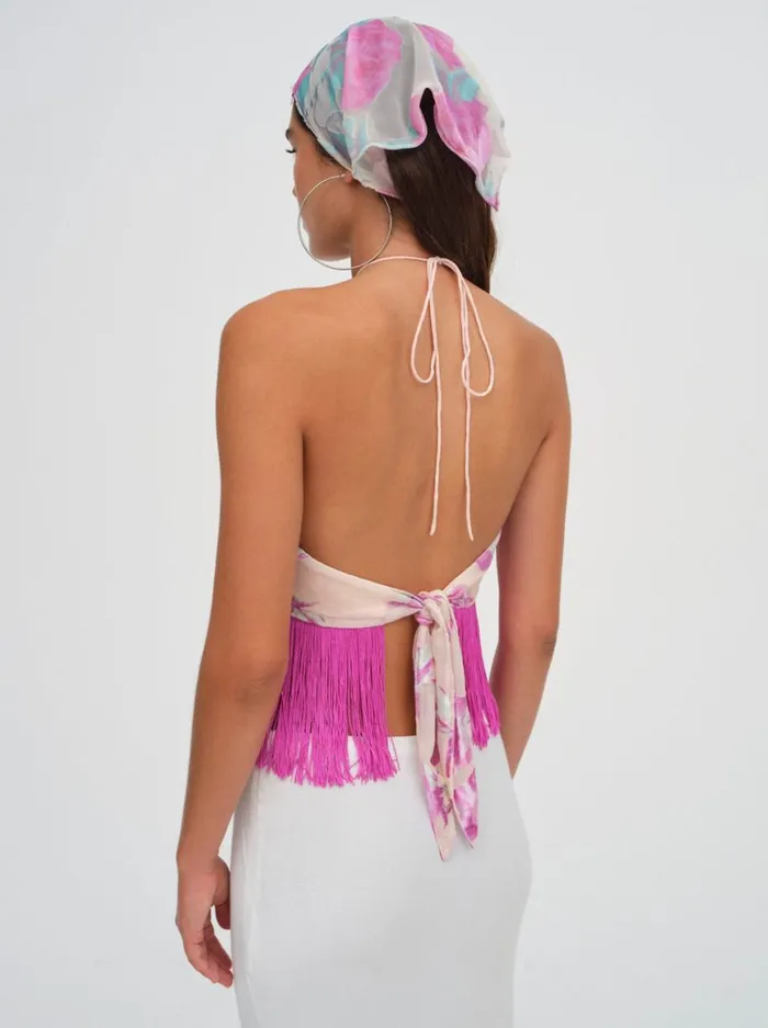 Women Tops For Love and Lemons Rori Fringe Top Pink Women Tops For Love and Lemons Rori Fringe Top Pink