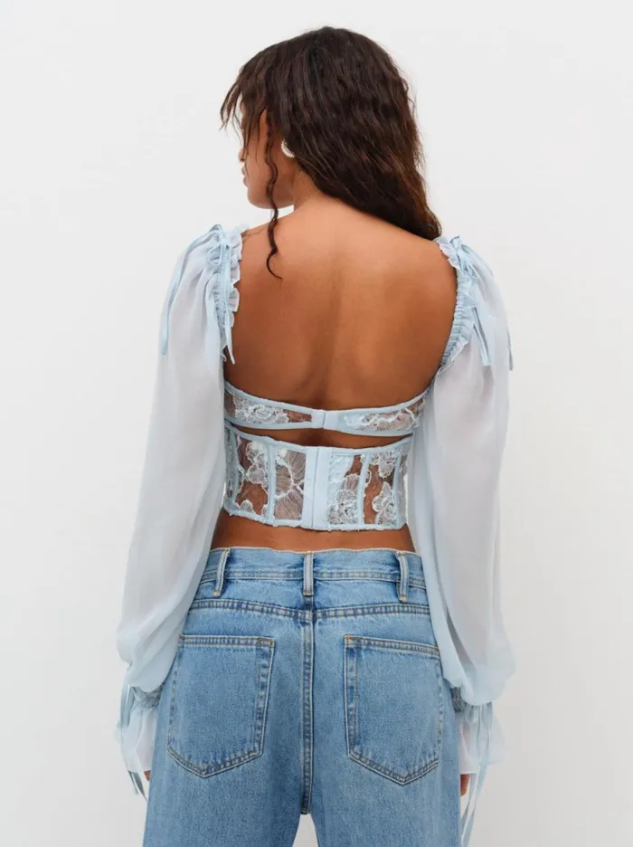 Women Tops For Love and Lemons Sade Top Light Blue Women Tops For Love and Lemons Sade Top Light Blue